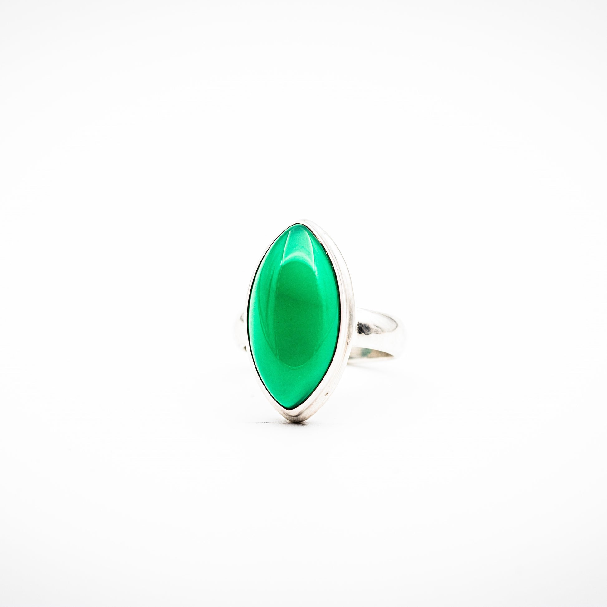 Green Onyx Ring on a white backgorund