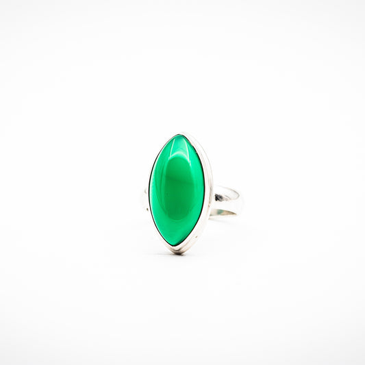 Green Onyx Ring on a white backgorund