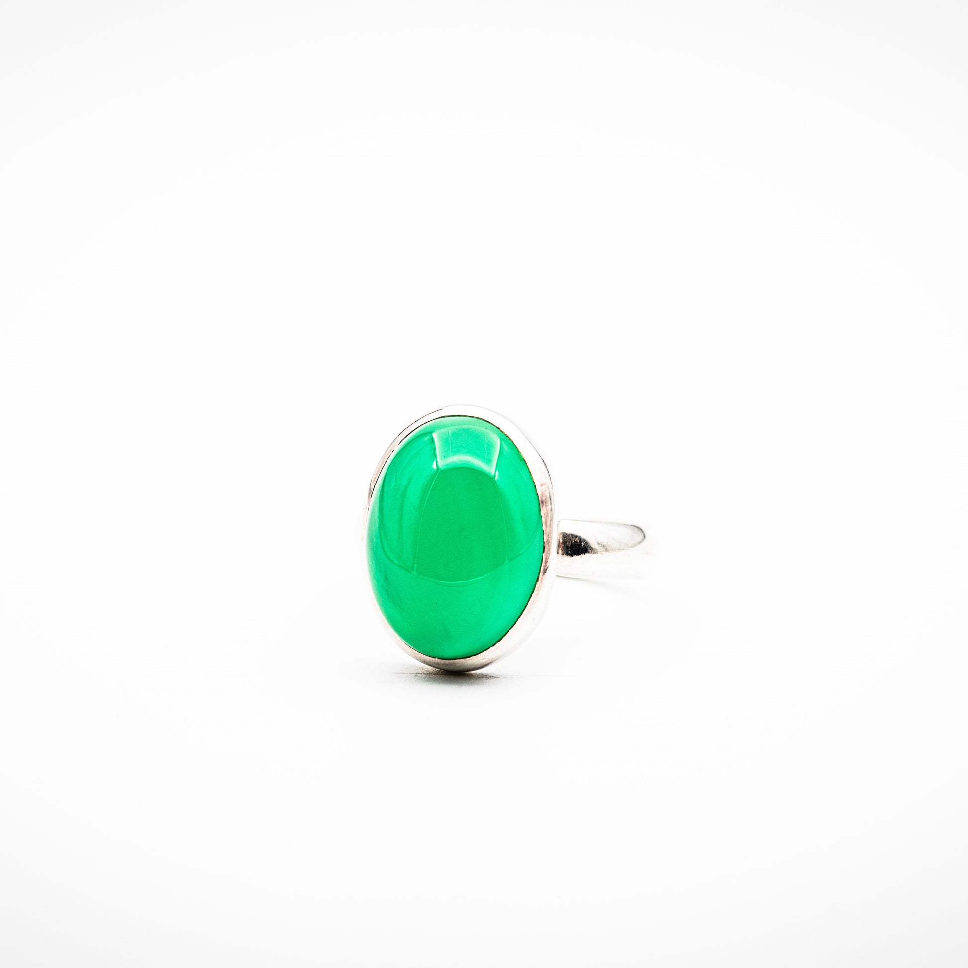 Green Onyx Ring on a white backgorund