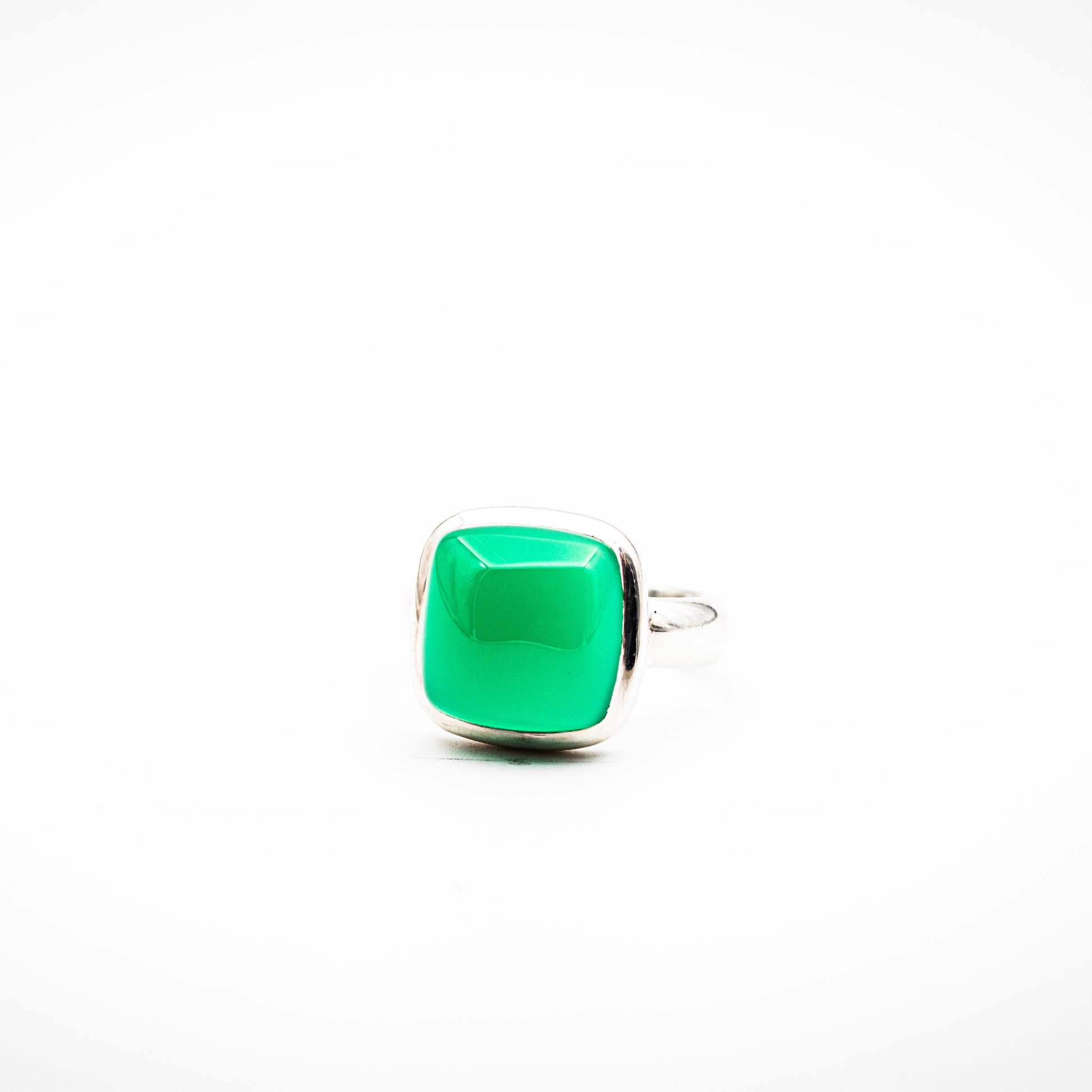 Green Onyx Ring on a white backgorund