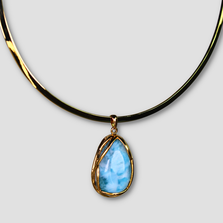 Larimar Gold Plated Necklace