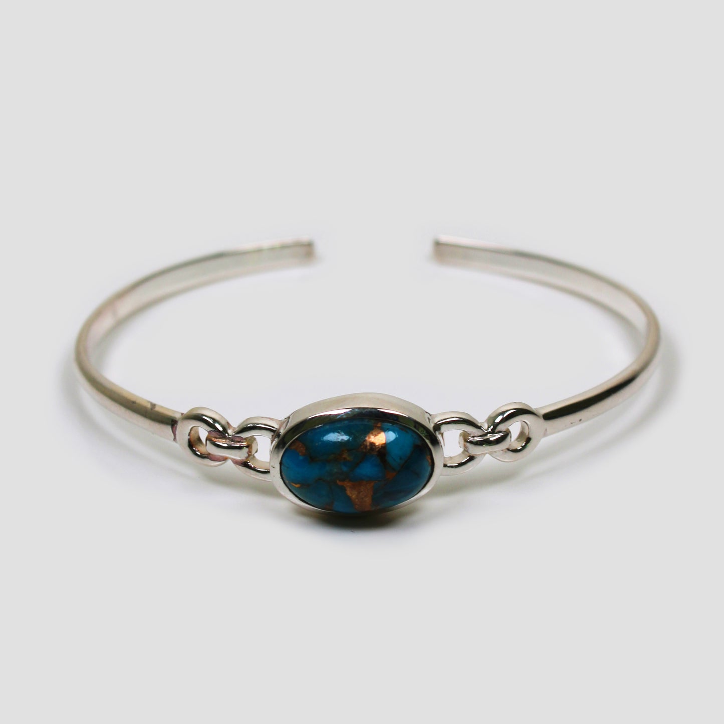 Blue Copper Turquoise Adjustable Bangle - Cassiopeia