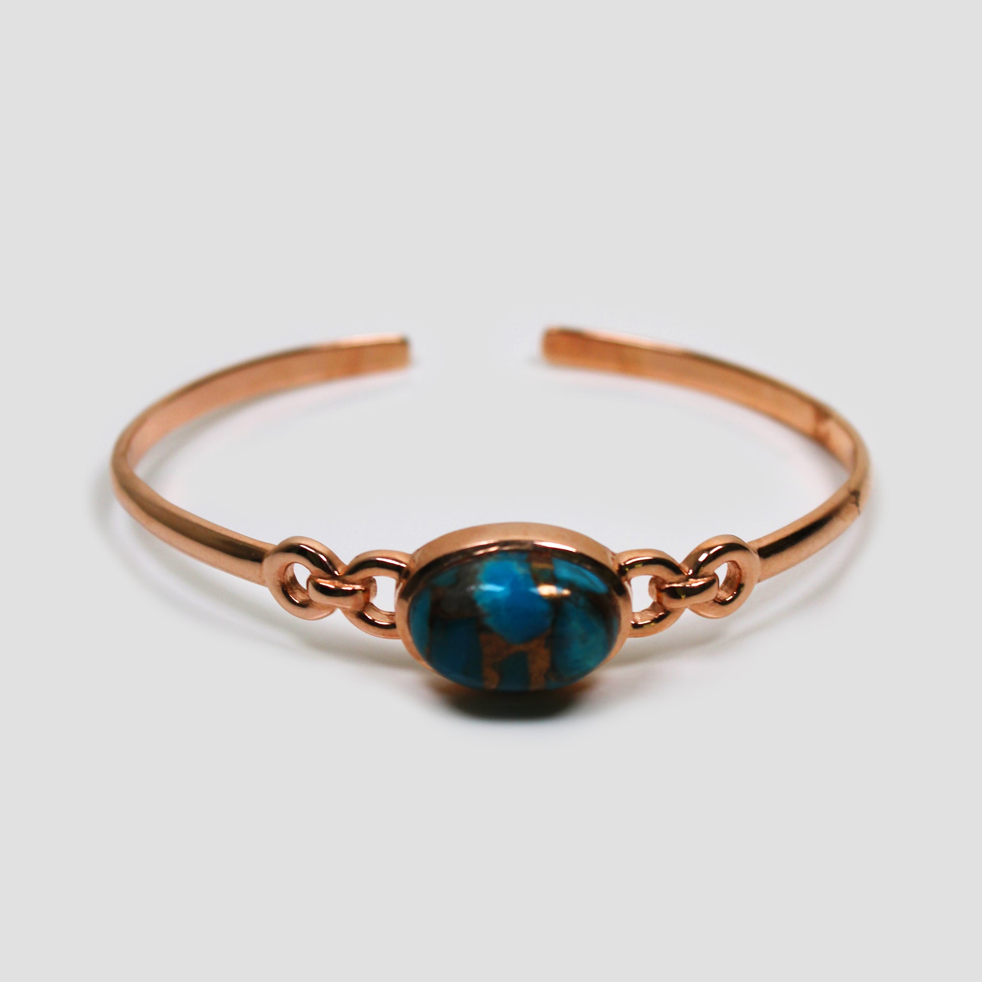 Blue Copper Turquoise Adjustable Bangle - Cassiopeia