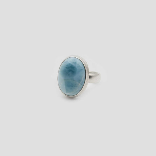 Larimar Silver Oval Ring - Cassiopeia